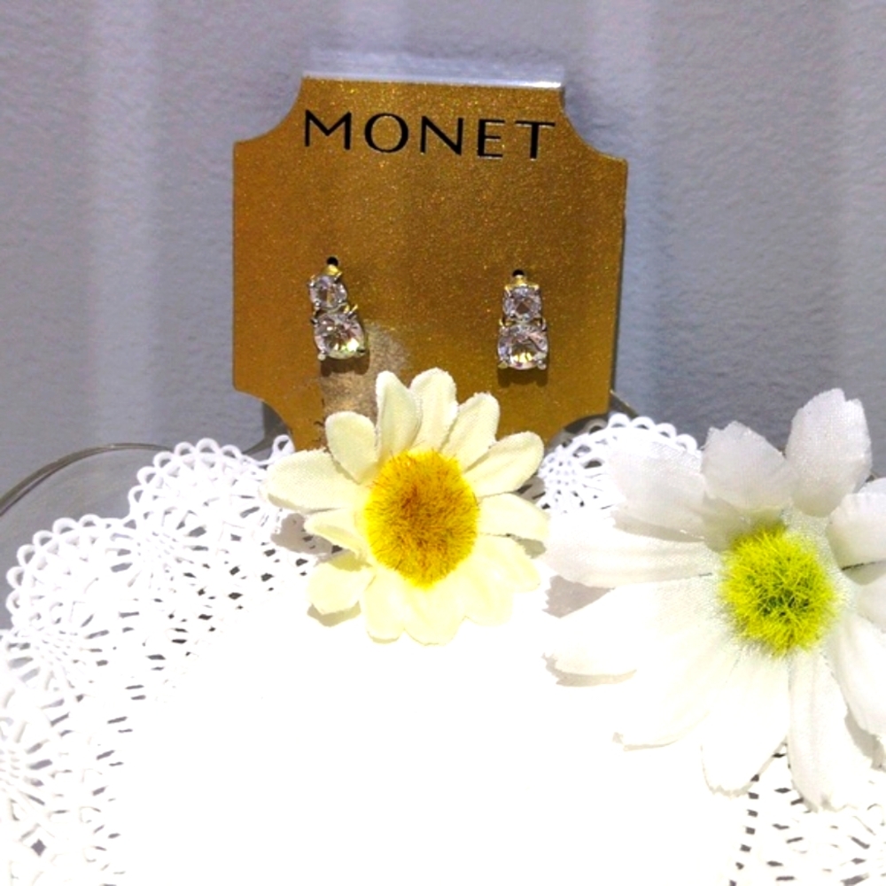 Monet Silver Stud Earrings